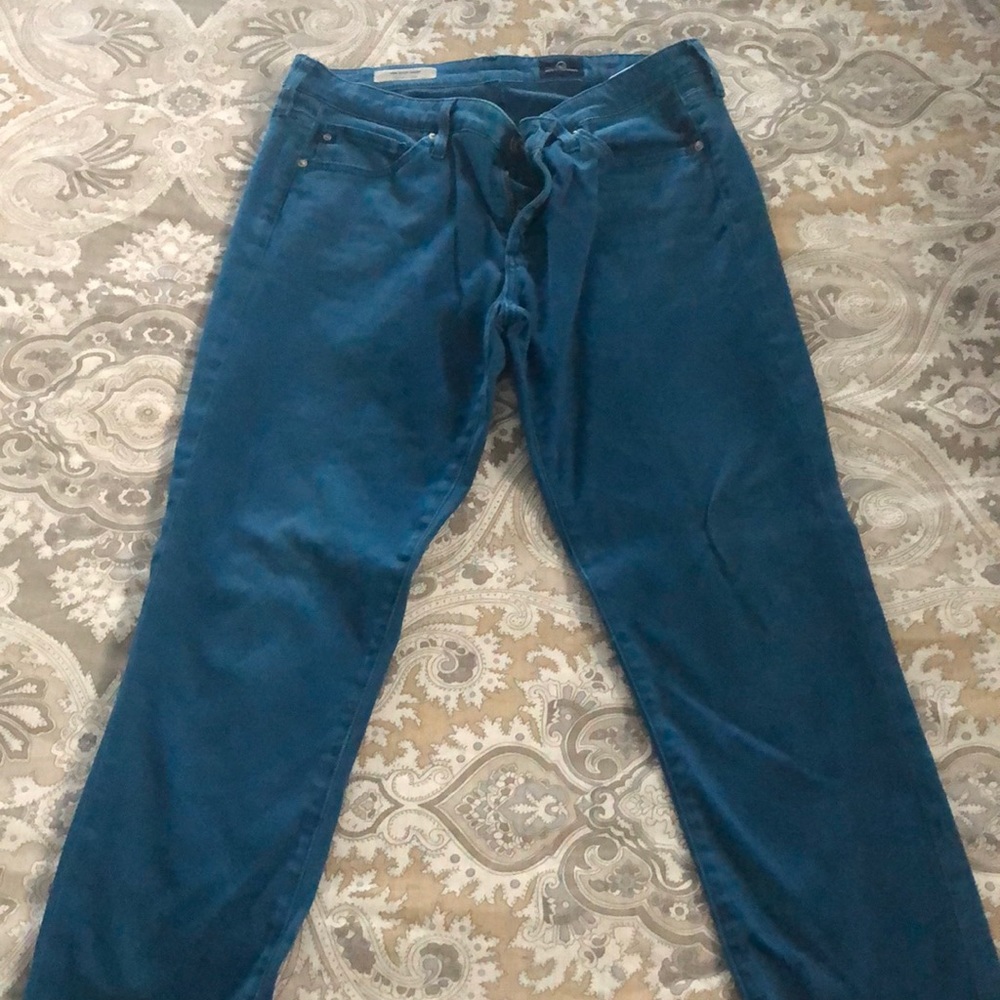AG Teal cropped jeans